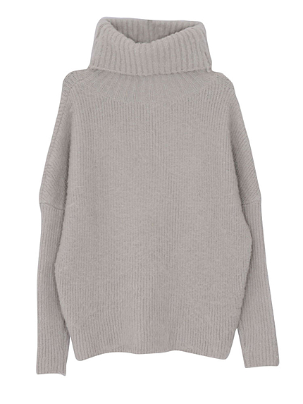 【dazzlin】オフタートルネックドルマンリブニット