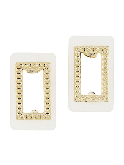 ゴールドフレームモノトーンピアス