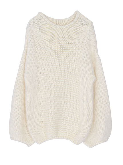 【W】バルーンニットチュニック