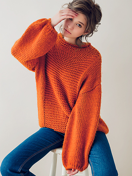 【W】バルーンニットチュニック