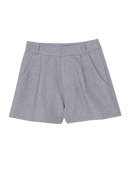 WOOL TUCKハイウエストショートパンツ