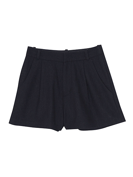 WOOL TUCKハイウエストショートパンツ