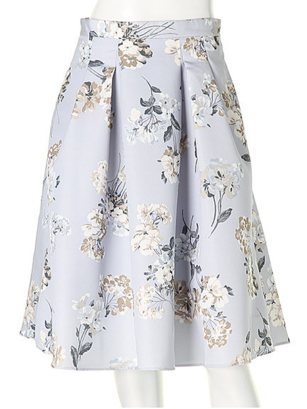 花柄タックスカート