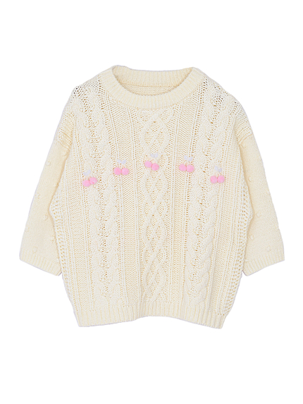 ぽんぽんcherryニット