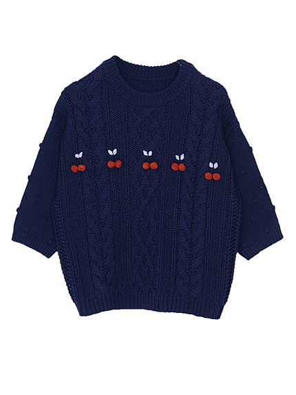 ぽんぽんcherryニット