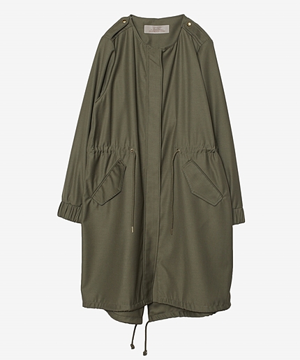 ノーカラーモッズコート