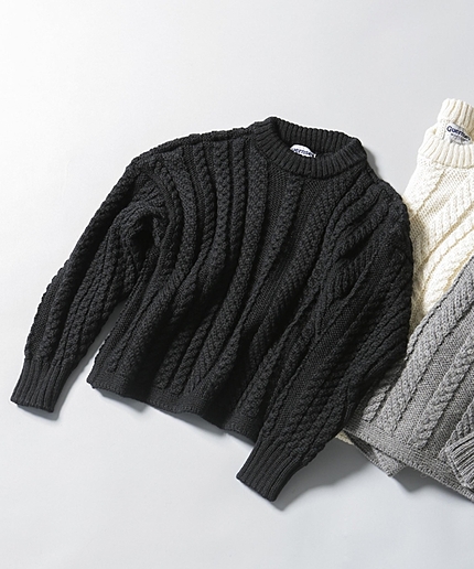 WOOL ケーブルニットP/O