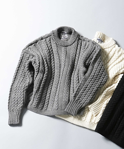 WOOL ケーブルニットP/O