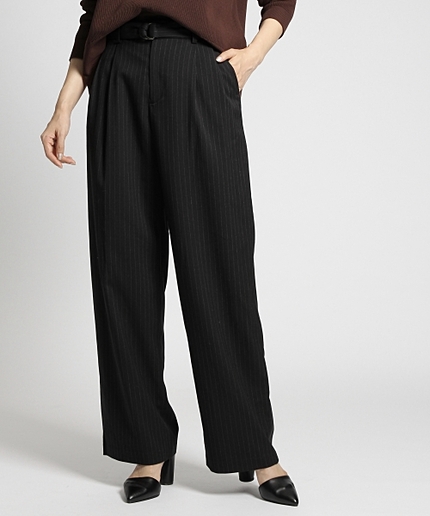 ベルトツキピンストライプワイドパンツ