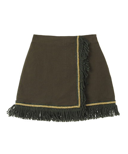 フリンジラップスカート