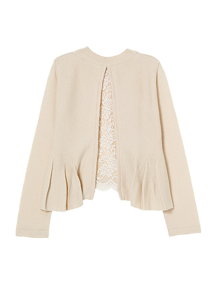 【W】バックレース切替ニットTOPS