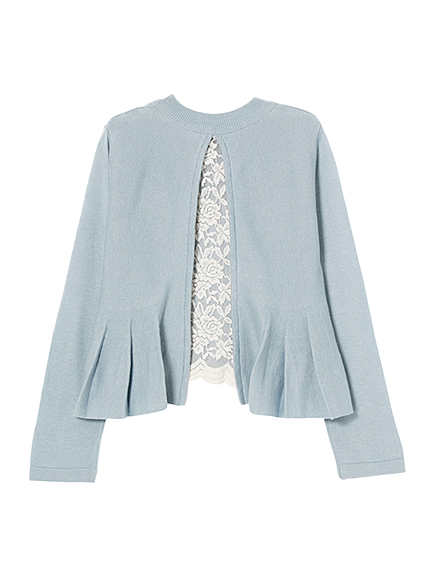 【W】バックレース切替ニットTOPS