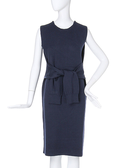 【FEMININE】FRONTリボンニットワンピース