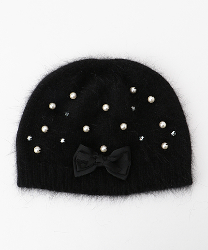 RIBBON＿PEARL＿WATCH＿CAP 帽子