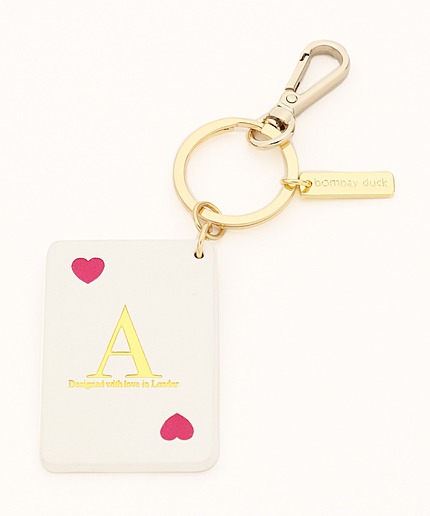 【A】トランプレザーイニシャルキーリング