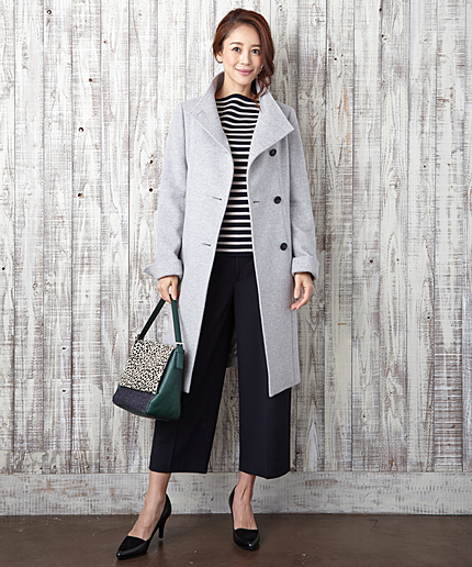 【Oggi12月号掲載】ウールアンゴラビーバー スタンドカラーコート