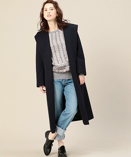 BY フードロングガウンコート