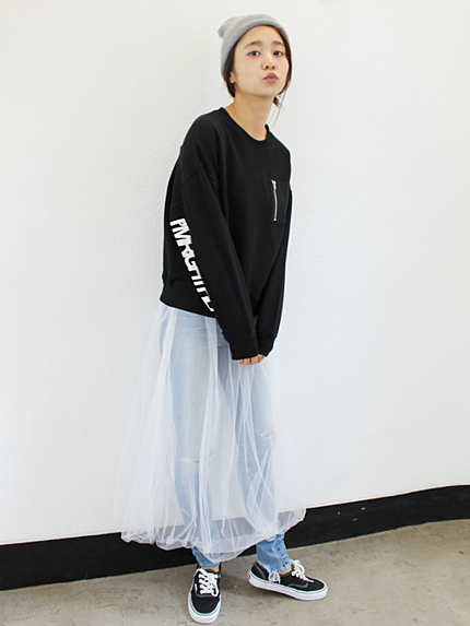 袖ロゴポケット付スウェット