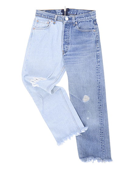 アシンメトリーカラーデニム