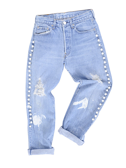 サイドパールクラッシュデニム