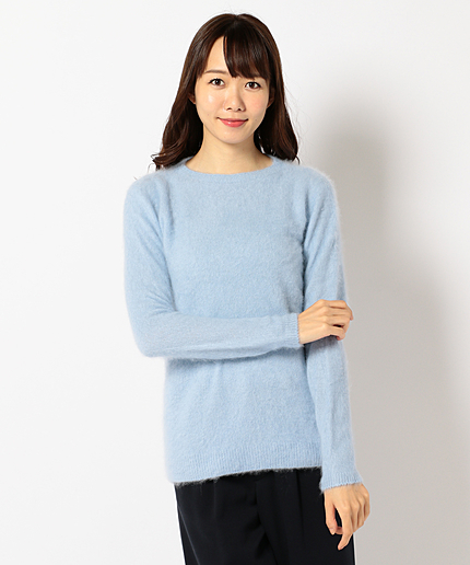 ヘアリーカシミヤ チュニックニット
