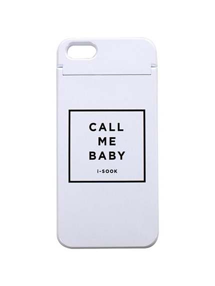 <<5/5s対応>>CALL ME BABY カードケース＆ミラー付きiPhone5/5sケース