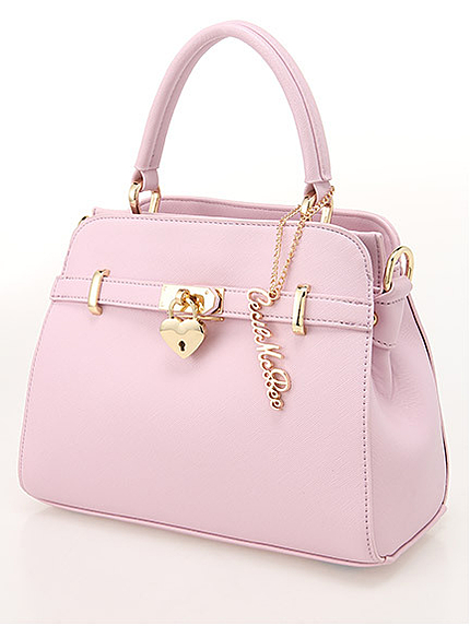 ハートモチーフフェイクレザーワンハンドルBag