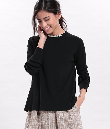 【先行予約】 ビッグパールフレアニットプルオーバー