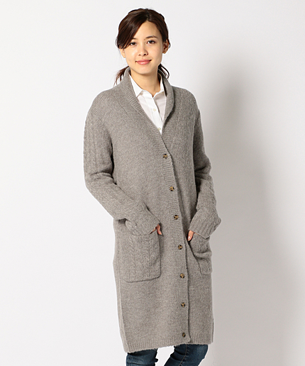 ('15冬)アルパカ(15%)ストレッチ　ロングカーディガン