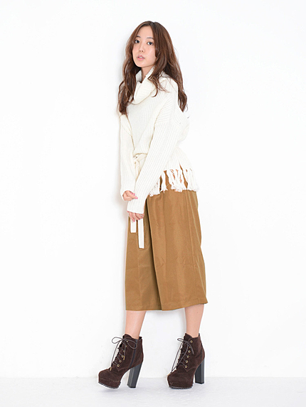 【W】タックワイドパンツ