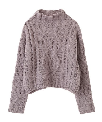 ケーブルショートニット