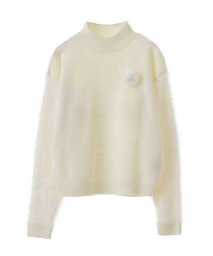 Furポンポンニット