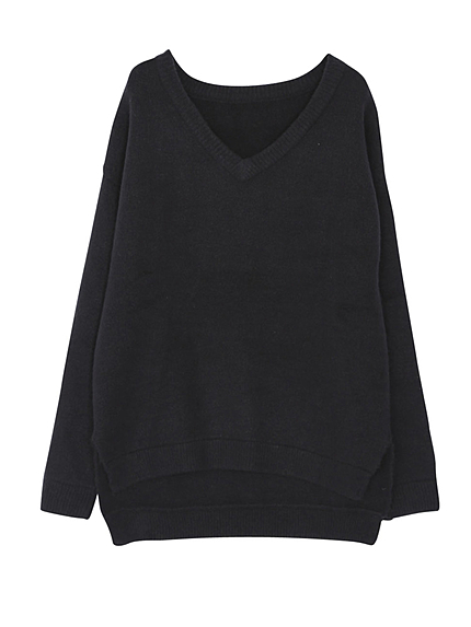 Vネックオーバーニット