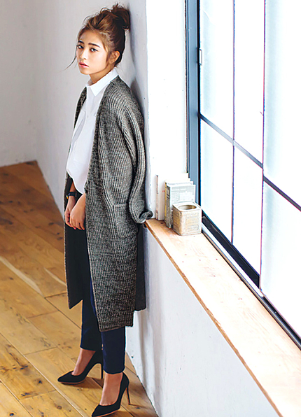 ロングニットジャケット