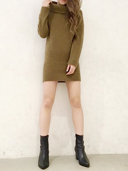 オフショルニットワンピース