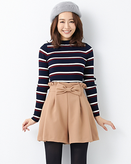 ウエストリボンキュロット／パンツ