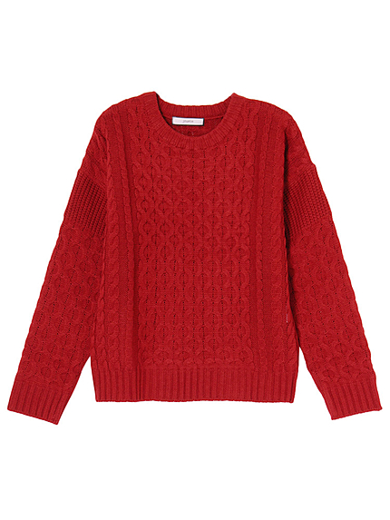 ケーブルクルーネックプルオーバー