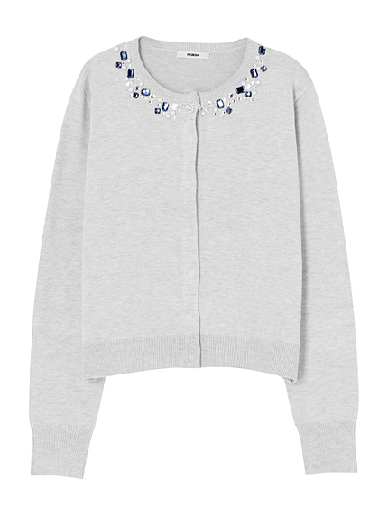 【FEMININE】デコラパールカーデ