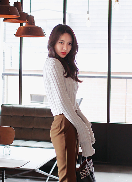 ロングスリーブクロップドニットプルオーバー・全6色・t45415