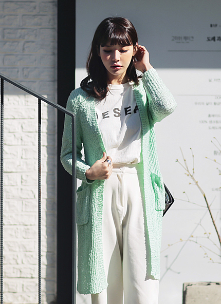 ソフトカラーロングカーディガン・全4色・e18781