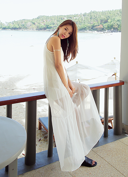 インナーsetシースルーマキシワンピース・全2色・2