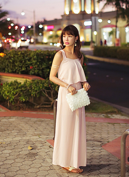 ロングストラップマキシワンピース・全2色・2