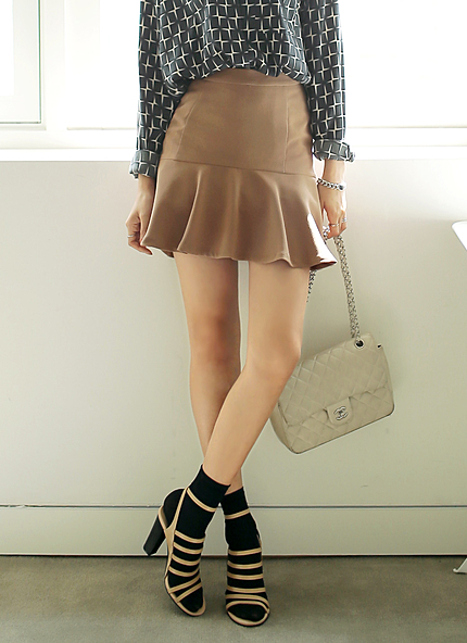 ぺプラムデザインミニスカート・全4色・b19172