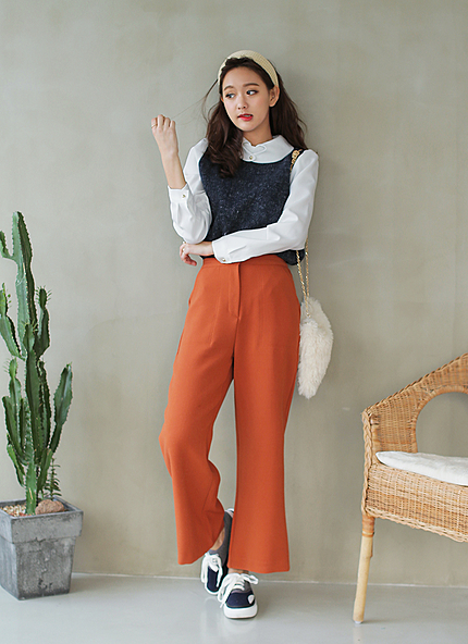 ハイウエストフレアワイドパンツ・全3色・t45617