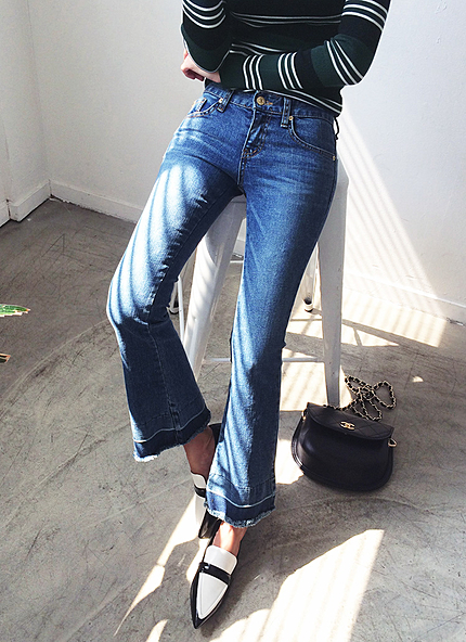 ヴィンテージ調ウォシングブーツカットデニム・全1色・b45390