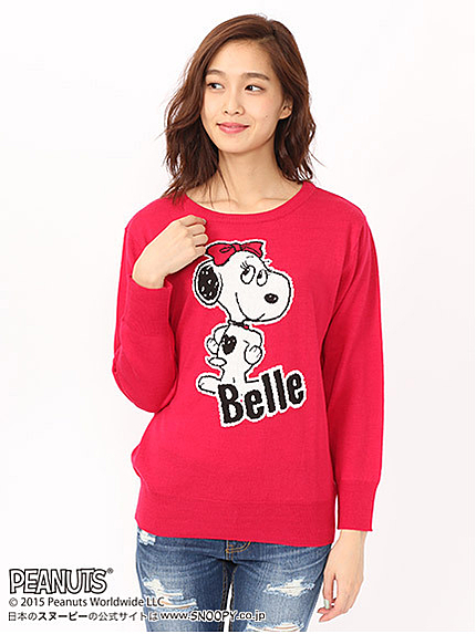【PEANUTS】Belle刺繍ニットTOPS