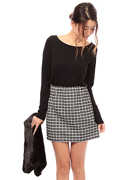 チェックツイードインナーバンテージスカート