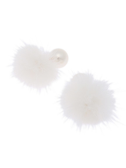 パールキャッチミンクファーピアス