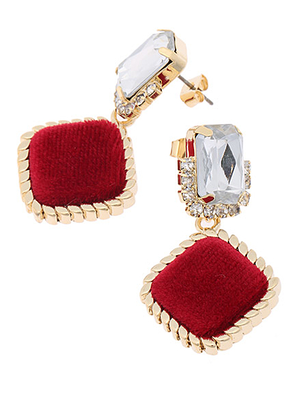 ベロアビジューピアス