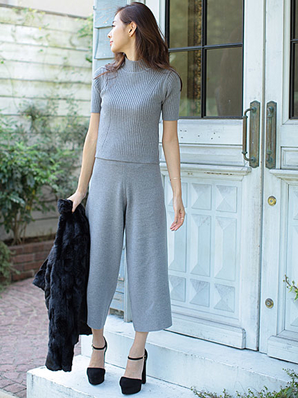 ニットフレアパンツ